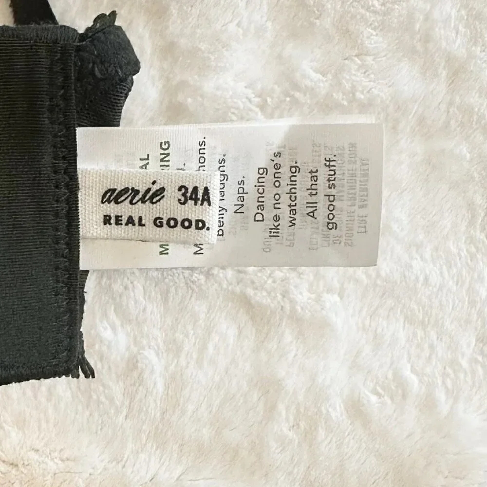 NWT Aerie Dark Green Real Power Wireless Push Up Joy Convertible Lace Bra - 34A